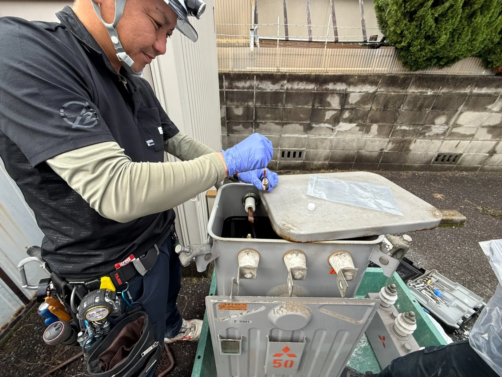 岡山市北区／キュービクル式受電設備更新に伴うPCB検査